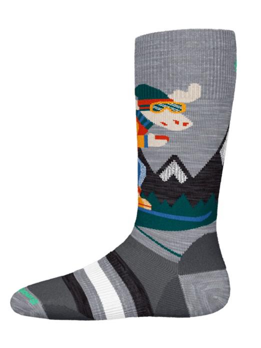 Smartwool, Kids´ Wintersport Full Cushion Mountain Moose Pattern Otc Socks, Ullsokk