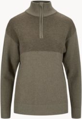 Tufte Wear, W Robin Stitch Half Zip, Vetiver/Olive Night, Genser