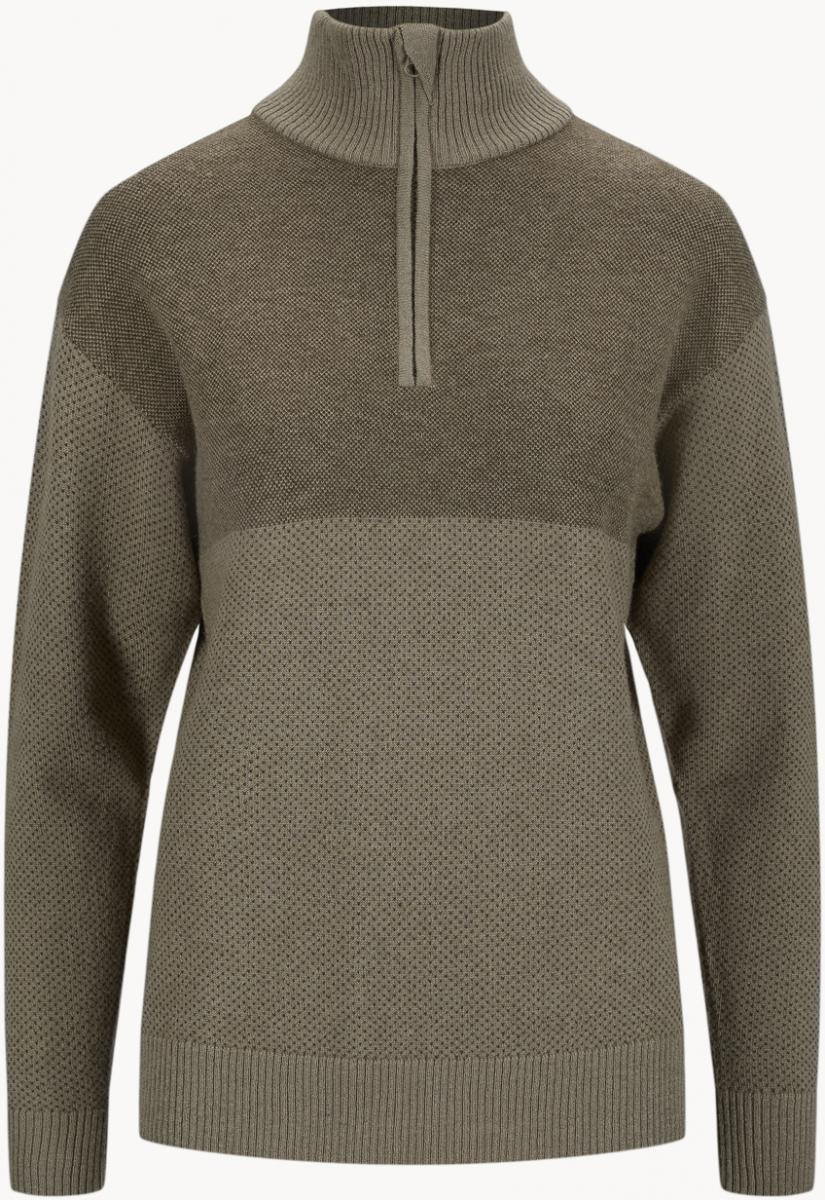 Tufte Wear, W Robin Stitch Half Zip, Vetiver/Olive Night, Genser