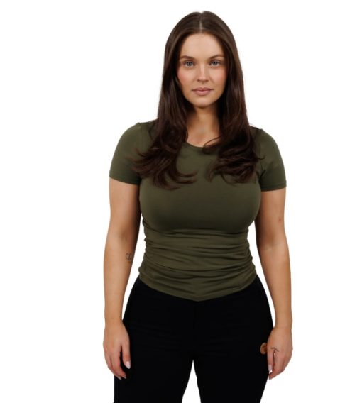 Tufte Wear, W SoftBoost Crew Tee, Olive Night, T-skjorte