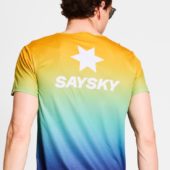 SAYSKY, Drip Dye Flow T-Shirt, Blue AOP, T-skjorte