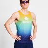 SAYSKY, Drip Dye Flow Singlet, Blue AOP, Singlet