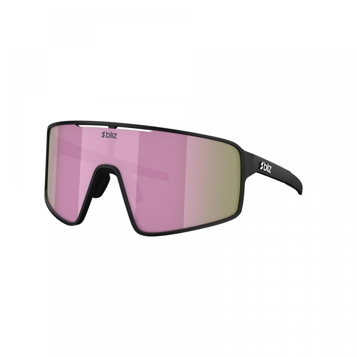 Bliz, P001S, Matt Black/Brown W Pink Mirror, Briller