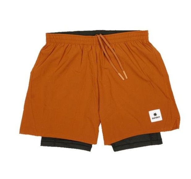 SAYSKY, 2 in 1 Pace Shorts 5", Orange, Shorts