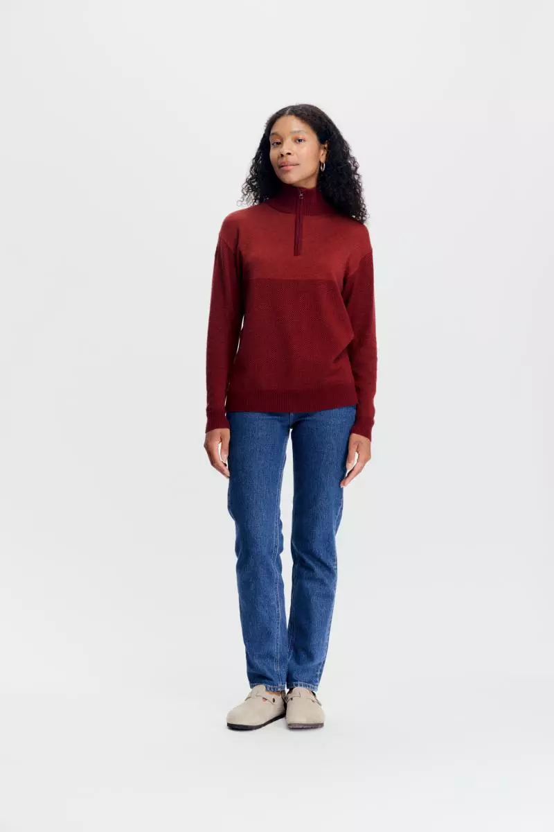 Tufte Wear  W Robin Stitch Half Zip, Genser