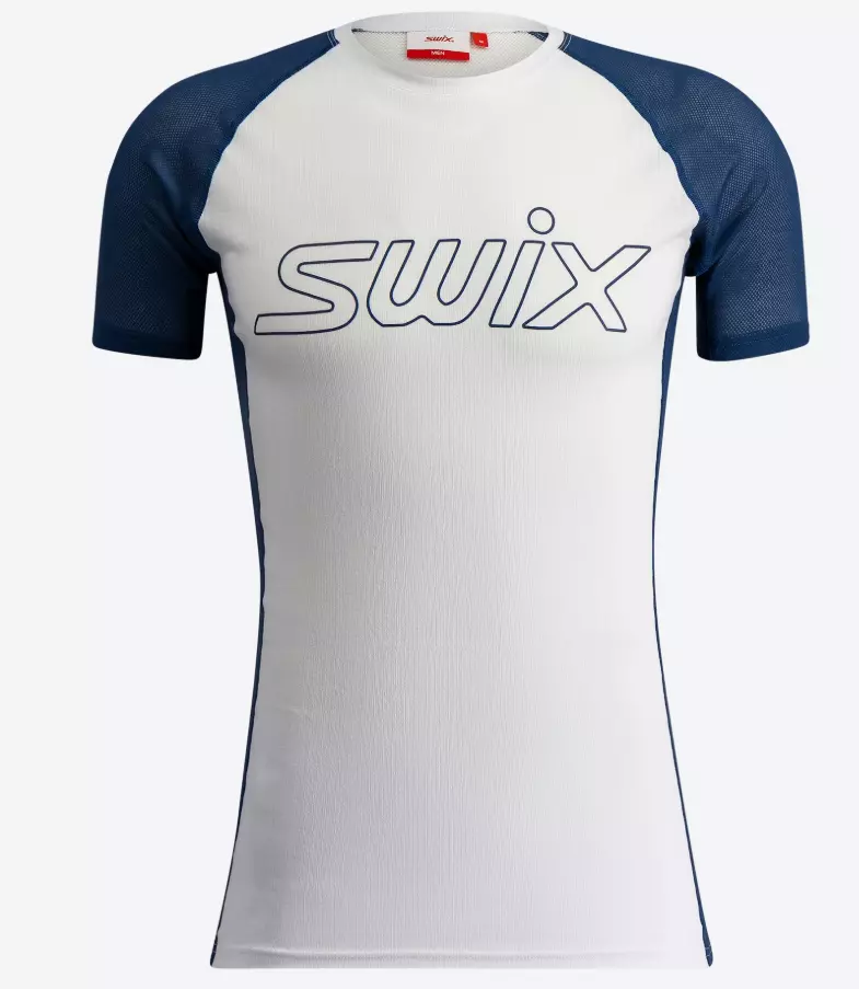 Swix, Racex Light Short Sleeve M, Bright White/Lake Blue, T-skjorte