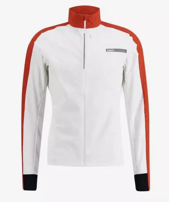 Swix, Roadline Wind Jacket M, Bright White/Fiery Red, Jakke
