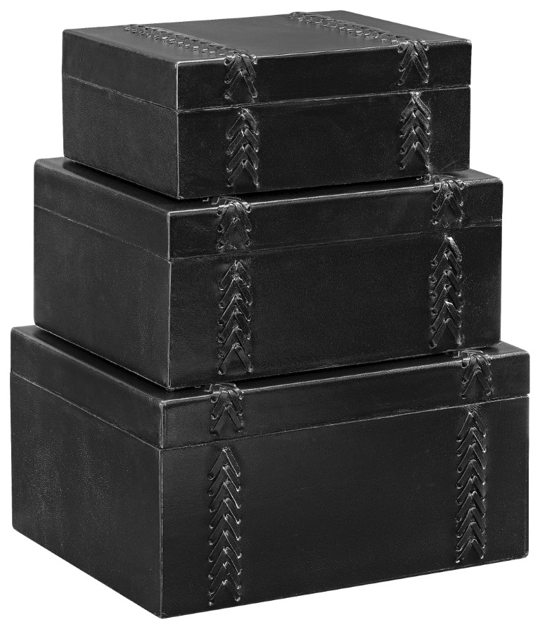 MENDOZA Box 3-set leather black