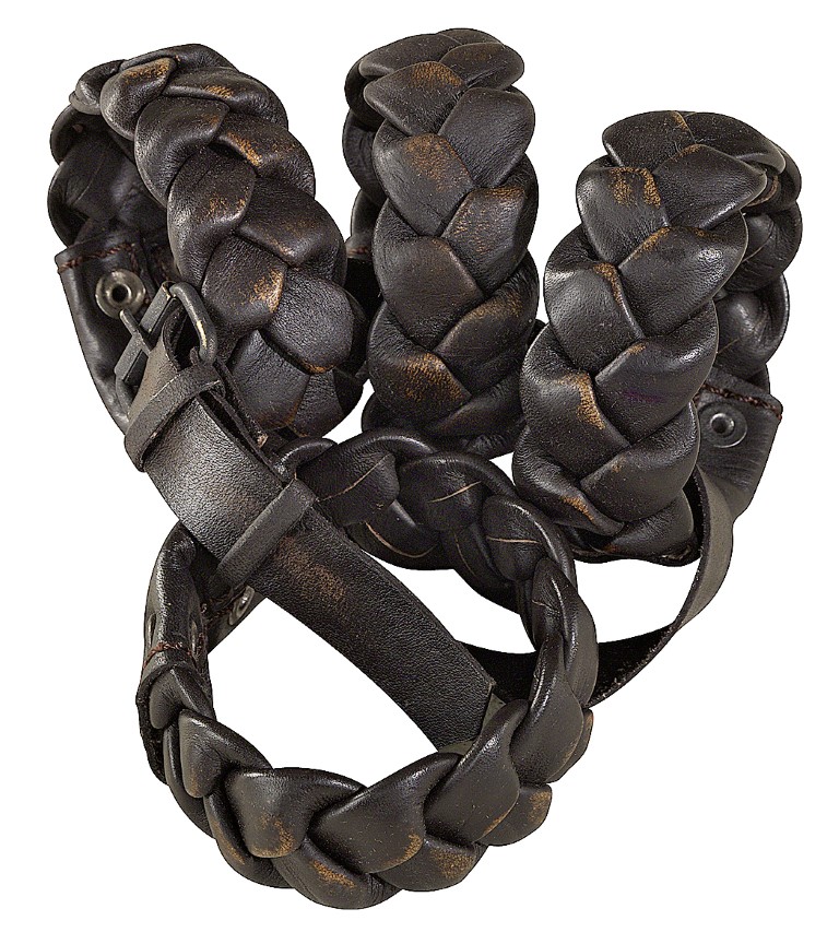 ARTWOOD NAPKIN RING Woven leather 4-p