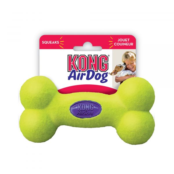 KONG Leke AirDog Bone Gul M 16cm