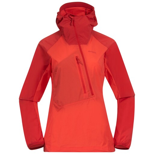 Bergans Cecilie Light Wind Anorak Energy Red/Red Leaf