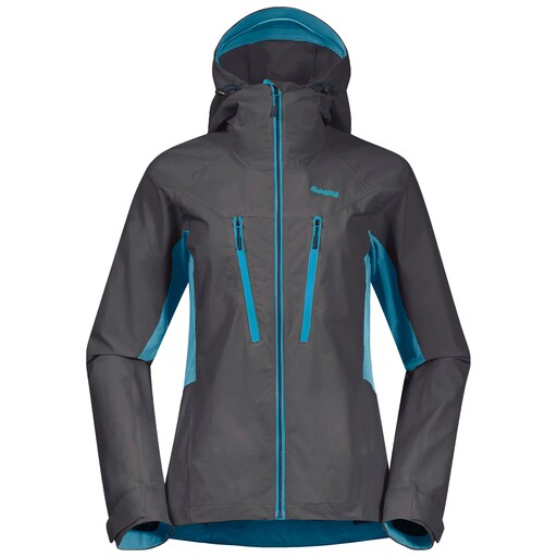 Cecilie Mountain Cecilie Softshell Jacket Solid Dark Grey/Clear Ice Blue
