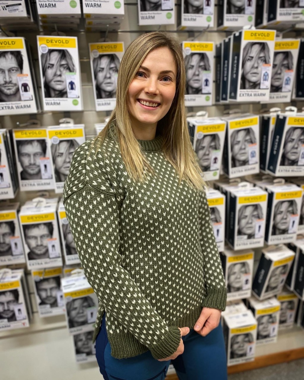 Devold Nordsjø Woman Split Seam Sweater Olive
