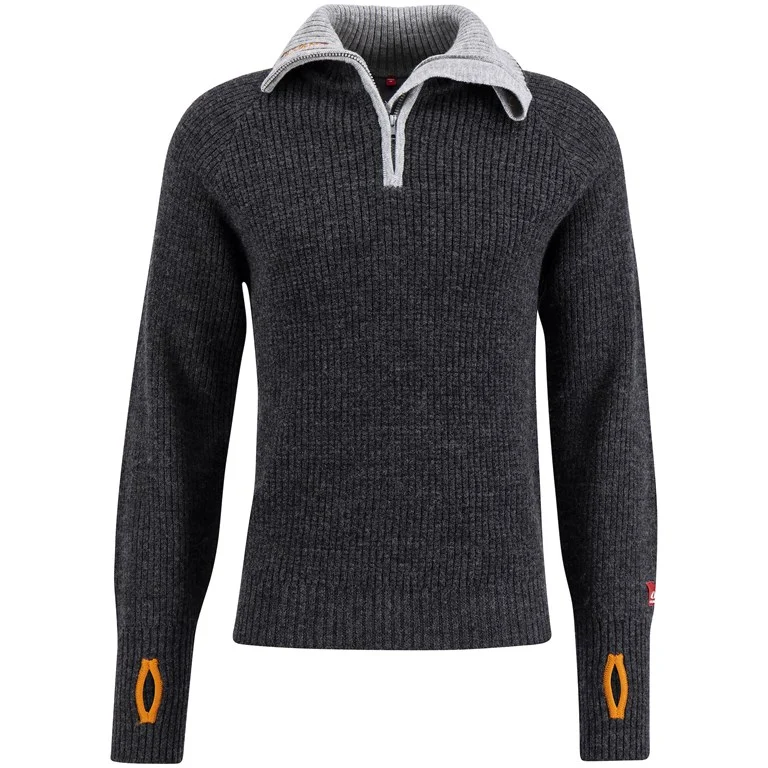 Ulvang Rav Sweater W/Zip Charcoal Melange/Grey Melange/Coral Rose