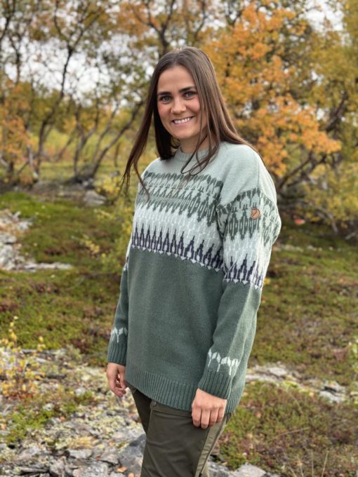 Fjellreven Övik Path Knit Dame Deep Patina-Misty Green