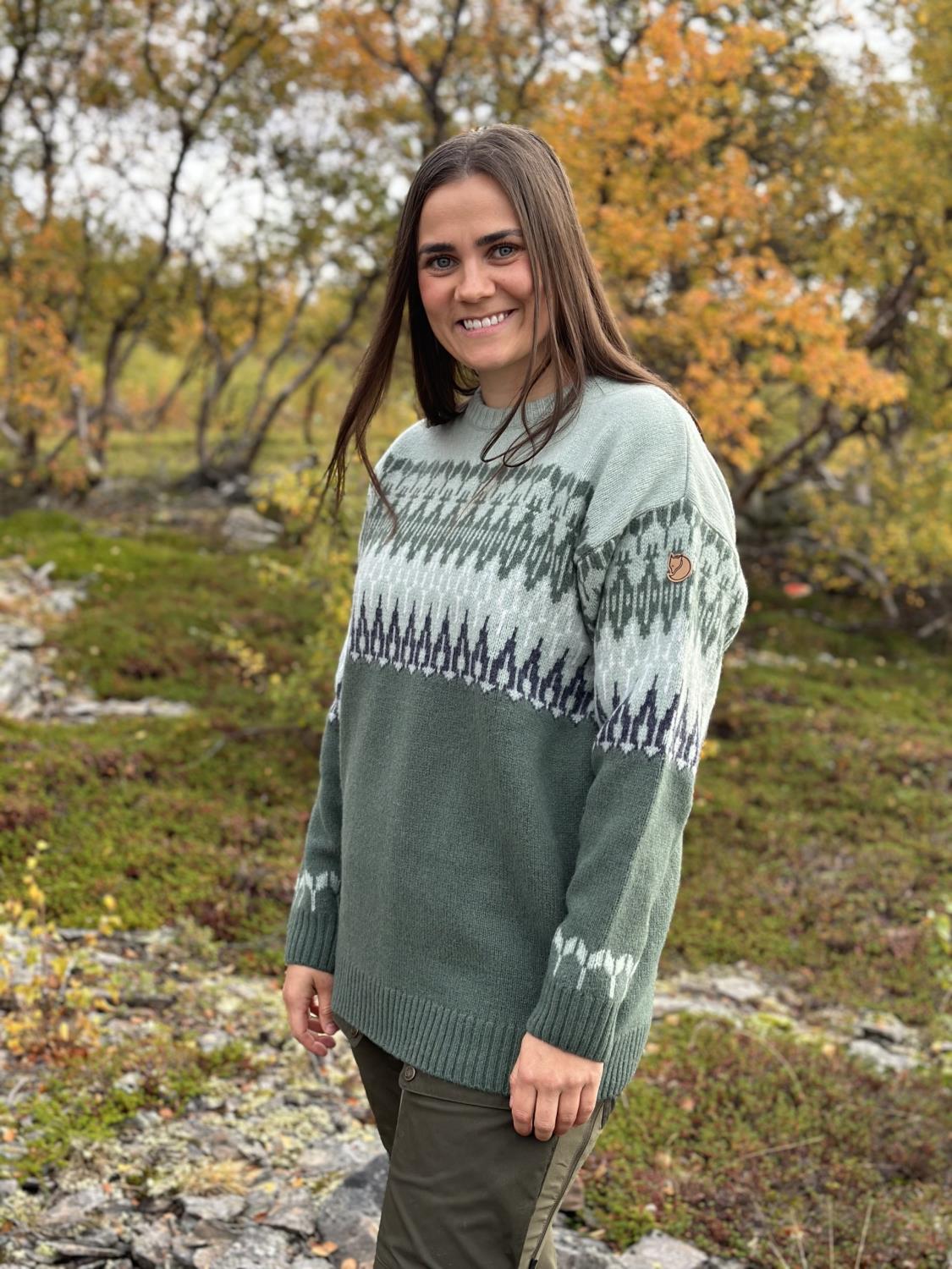 Fjellreven Övik Path Knit Dame Deep Patina-Misty Green