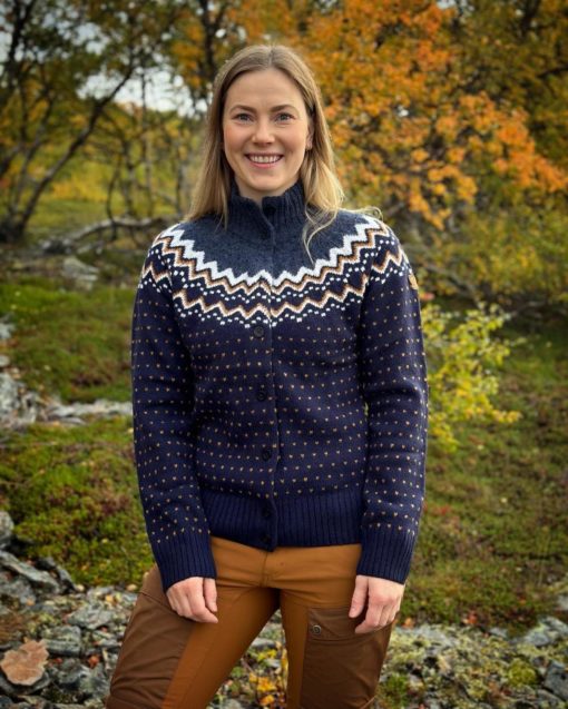 Fjellreven Övik Knit Cardigan Dame Dark Navy