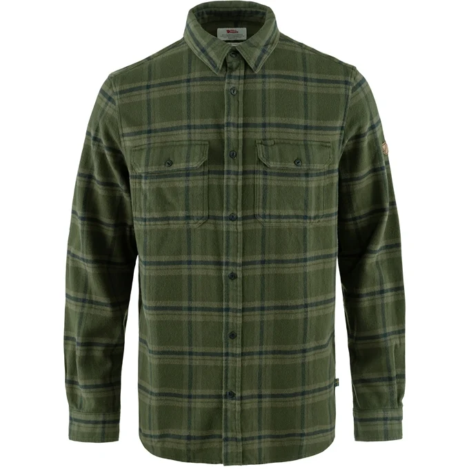 Fjellreven Övik Heavy Flannel Shirt Herre Deep Forest-Laurel Green