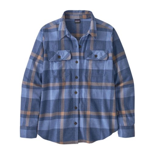 Patagonia W L/S Org Cotton MW Fjord Flannel Shirt Blue