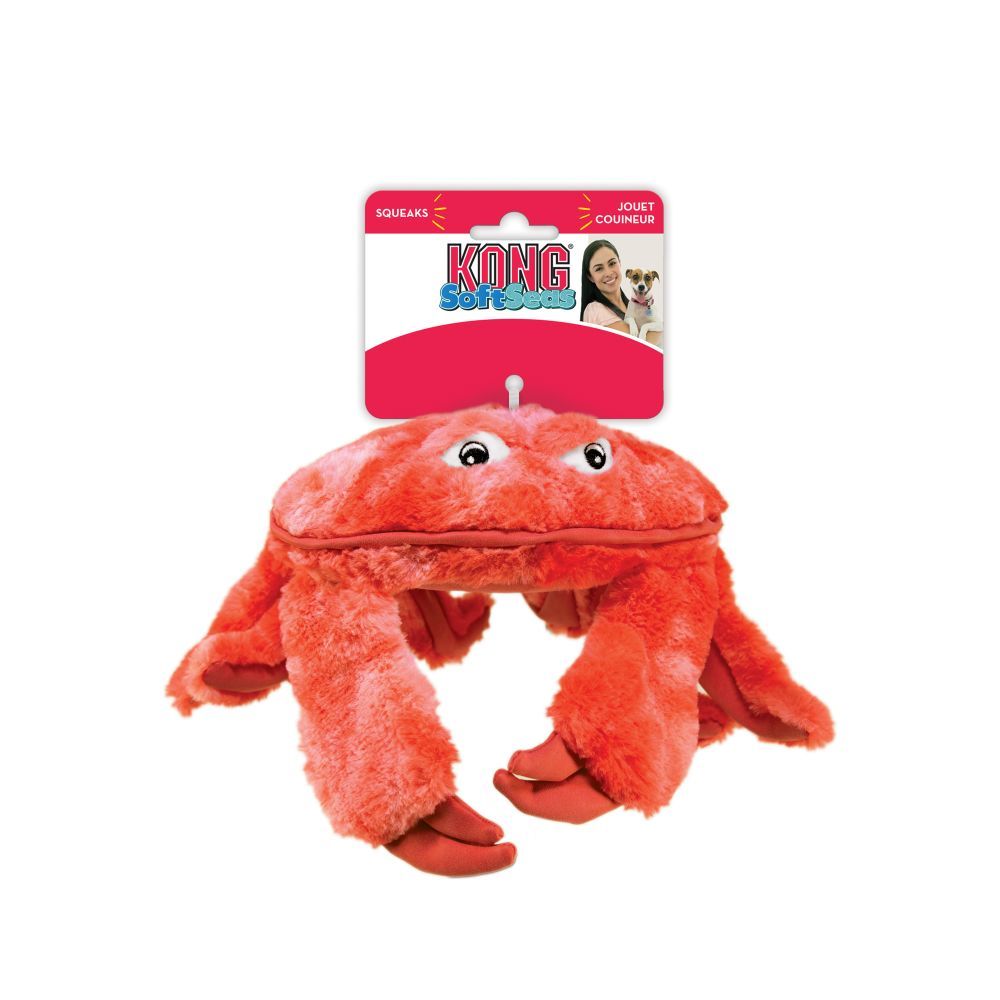 KONG Leke SoftSeas Crab Rød S 26cm