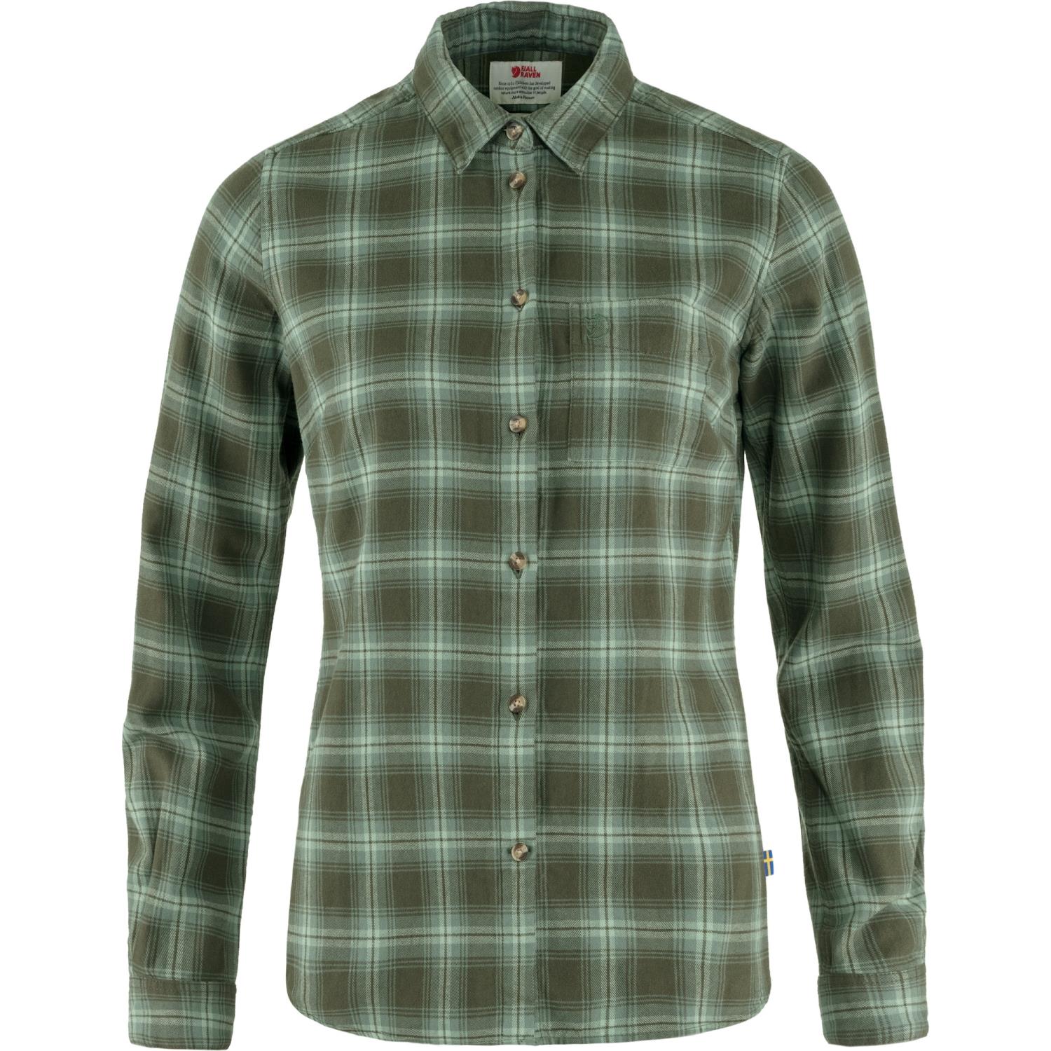 Fjellreven Övik Flannel Shirt W Deep Forest-Patina Green