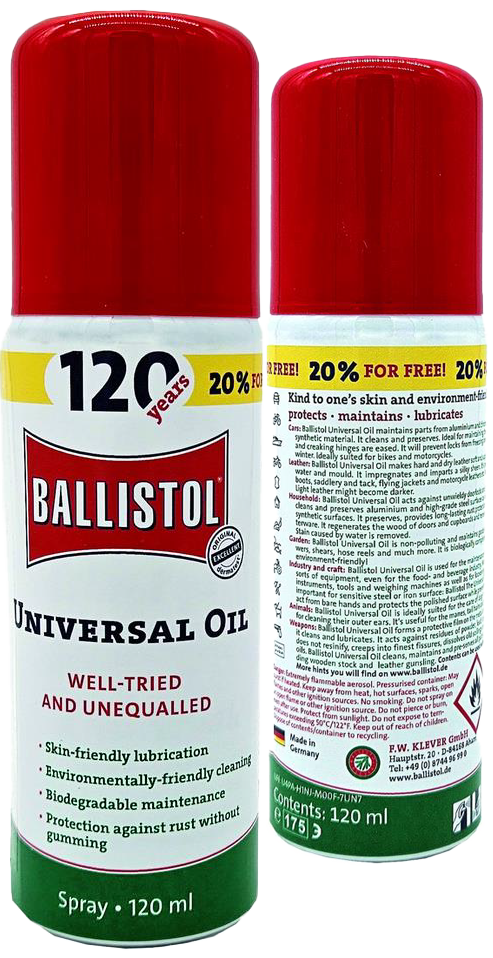 Ballistol Universal-olje 100ml (1/6) +20ml GRATIS