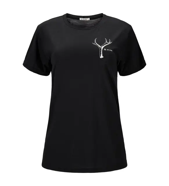 Aclima LightWool 140 Classic Tee Antler Womens JetBlack