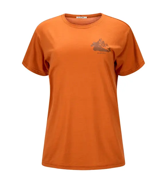 Aclima LightWool 140 ClassicTee Mountain Women Apricot Orange