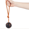 Dog ball on rope, Orange/black, 60X60 mm,