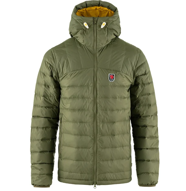 Fjellreven Expedition Pack Down Hoodie Men Green Yellow