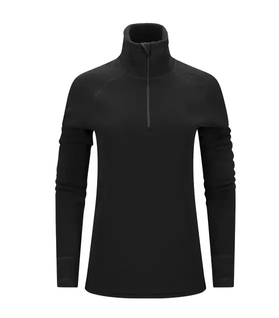 Aclima FleeceWool V2 Polo w/zip Women JetBlack