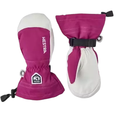 Army Leather Heli Ski Jr Mitt Fuchsia