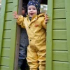 Kattnakken Babyregndress Dugg Bananskum