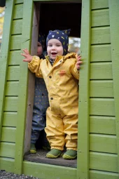 Kattnakken Babyregndress Dugg Bananskum