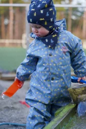 Kattnakken Babyregndress Dugg Mjuk Blå