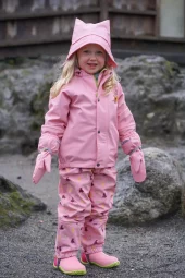 Kattnakken Regnsett Plask Rosa Krystall