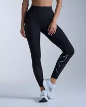 2XU Aero Mesh Hi-Rise Compression Tights Womens Black
