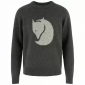 Fjällräven Logo Knit Sweater Men Deep Forest
