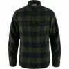 Fjellreven Övik Heavy Flannel Shirt Herre Deep Forest/Dark Navy