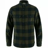 Fjellreven Övik Heavy Flannel Shirt Herre Deep Forest/Dark Navy
