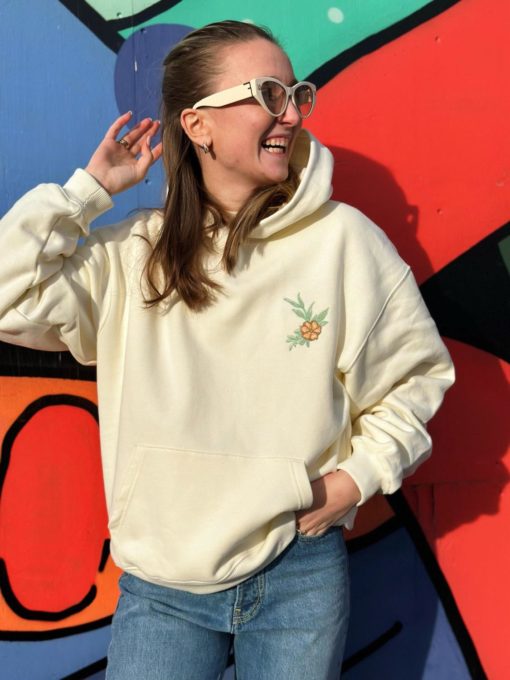 Holzweiler Mind Blurred Flower hoodie - Ecru