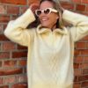 Camilla Pihl Tilia Zip knit - Soft Yellow Melange