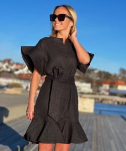 Ella&il Fia linen dress - Black