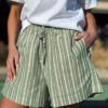 Holzweiler Musan Stripe shorts - Dk. Green Mix