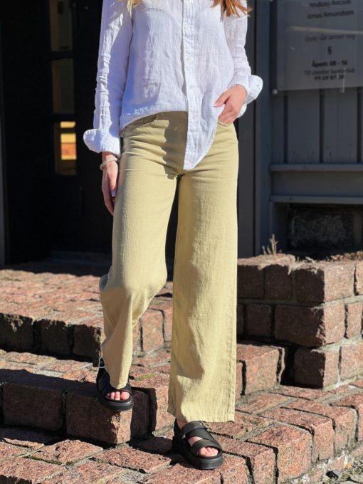 Lois Culotte Linen Colour - Light Olive