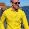 Polo Ralph Lauren Linen shirt custom fit - Lemon Crush