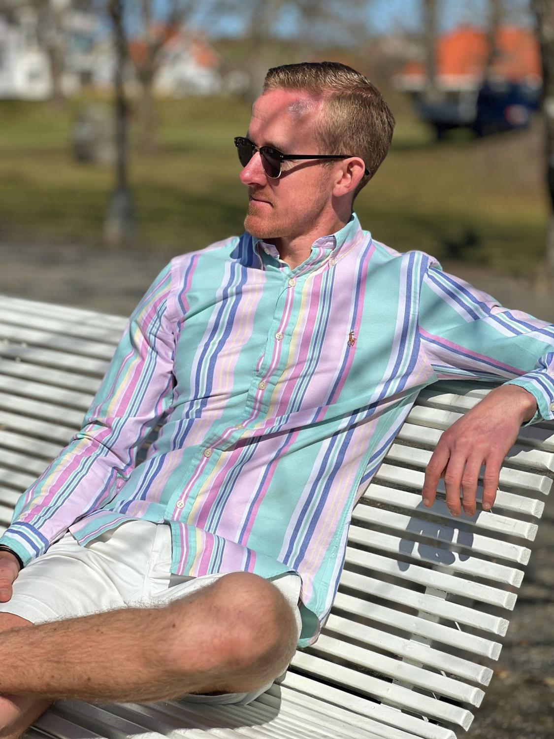 Polo Ralph Lauren Oxford shirt custom fit - Seaform/Pink Multi
