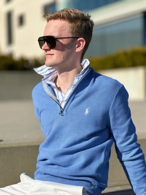 Polo Ralph Lauren Cotton Zip sweater - Summer Blue