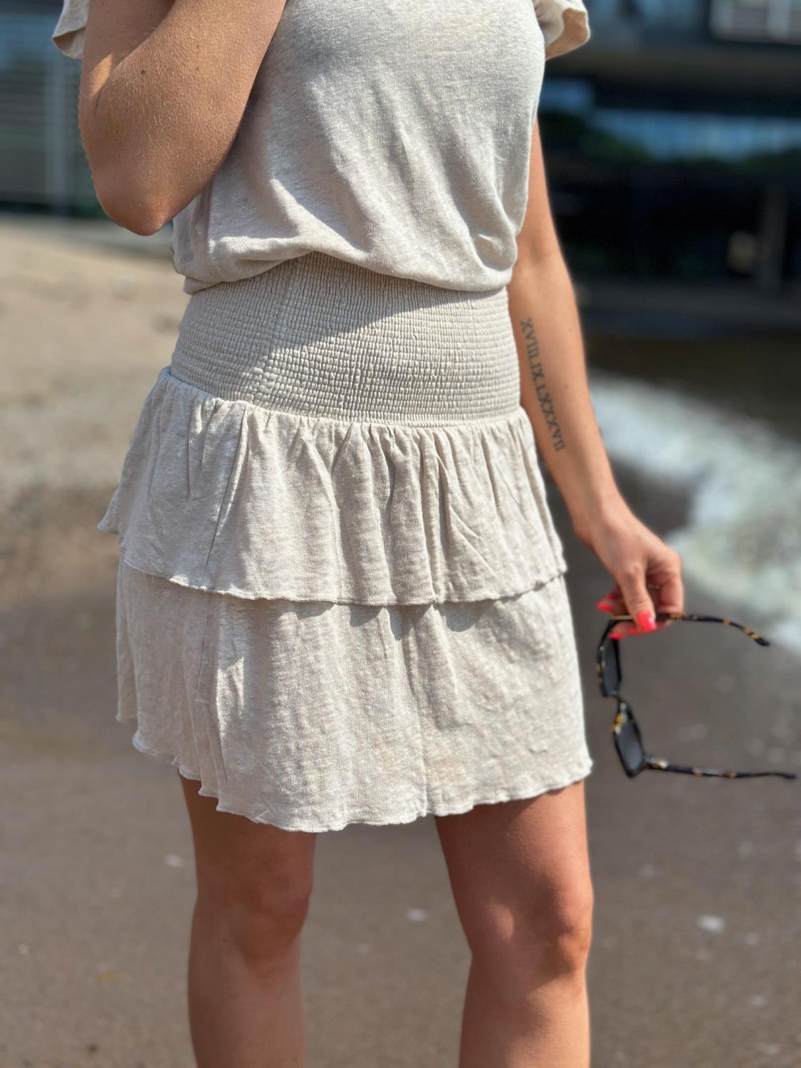 Ella&il Lisbet Linen skirt - Beige