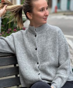 Gestuz Alpha Short cardigan - Light Grey Melange